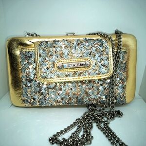 Steve Madden Metallic Gold & Sequins Purse
